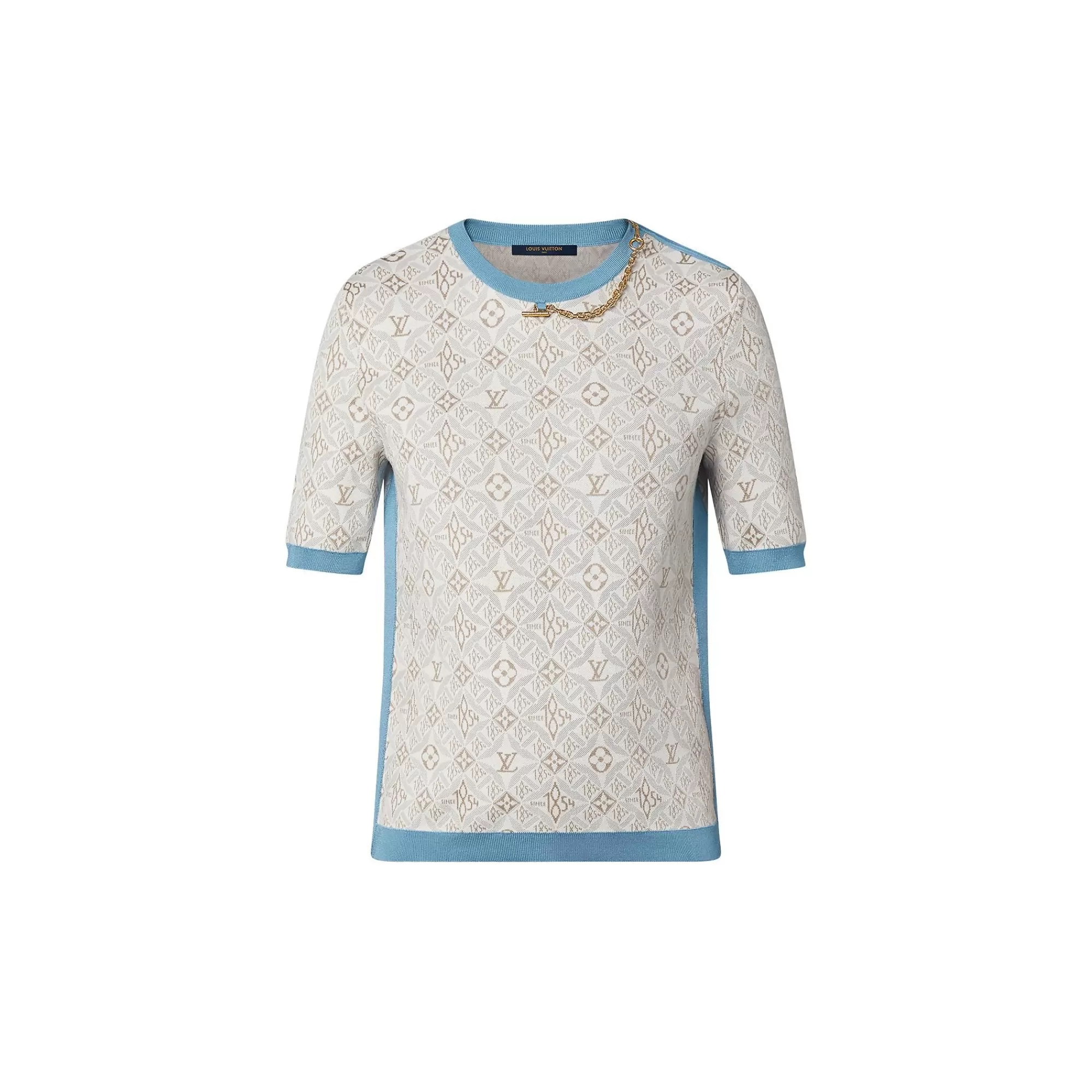 Outlet Louis Vuitton Since 1854 Contrast Trim Knit Top
