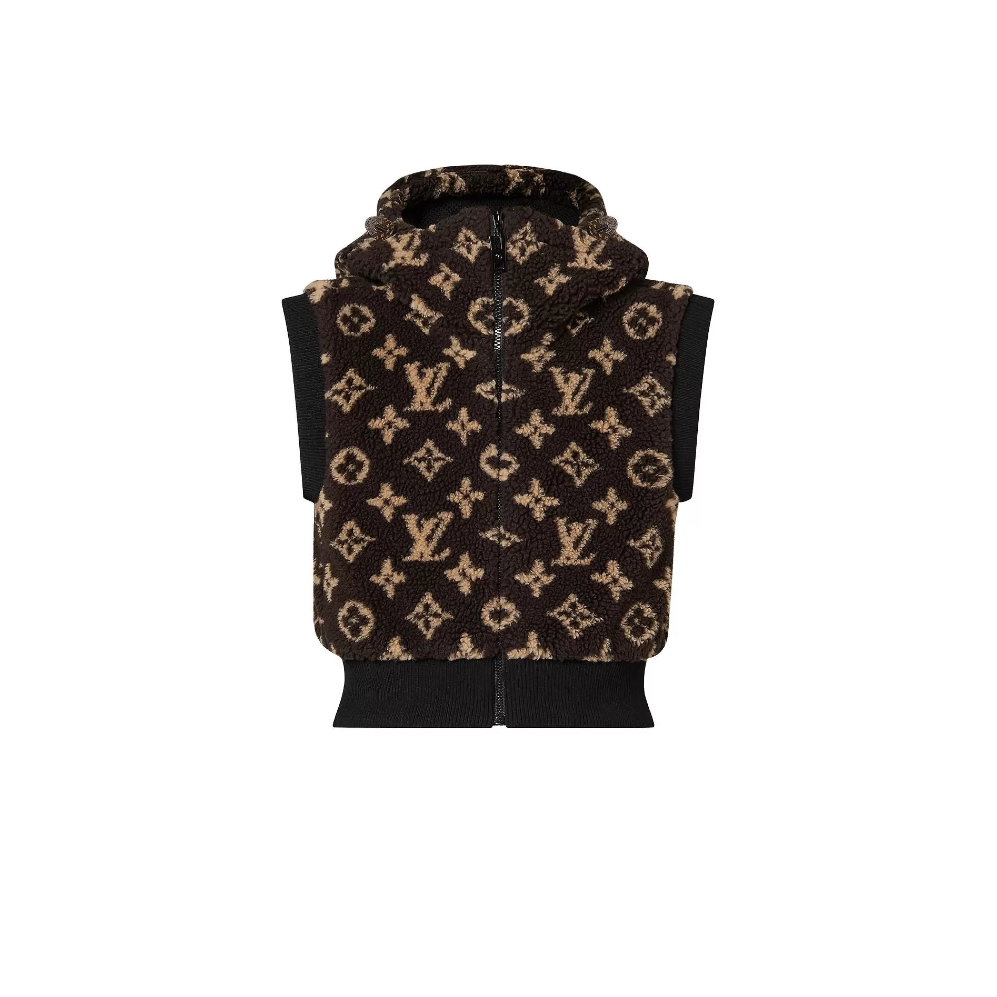 Shop Louis Vuitton Sleeveless Monogram Teddy Jacket