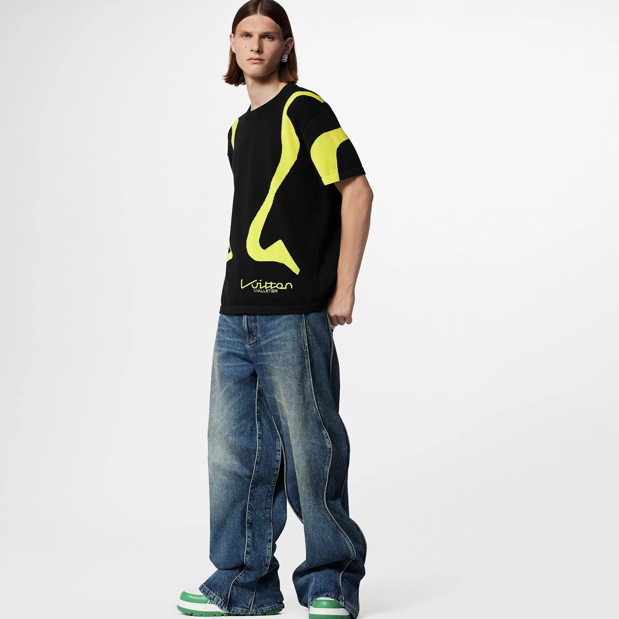 Flash Sale Louis Vuitton Sporty Line Intarsia Short-Sleeved Crewneck