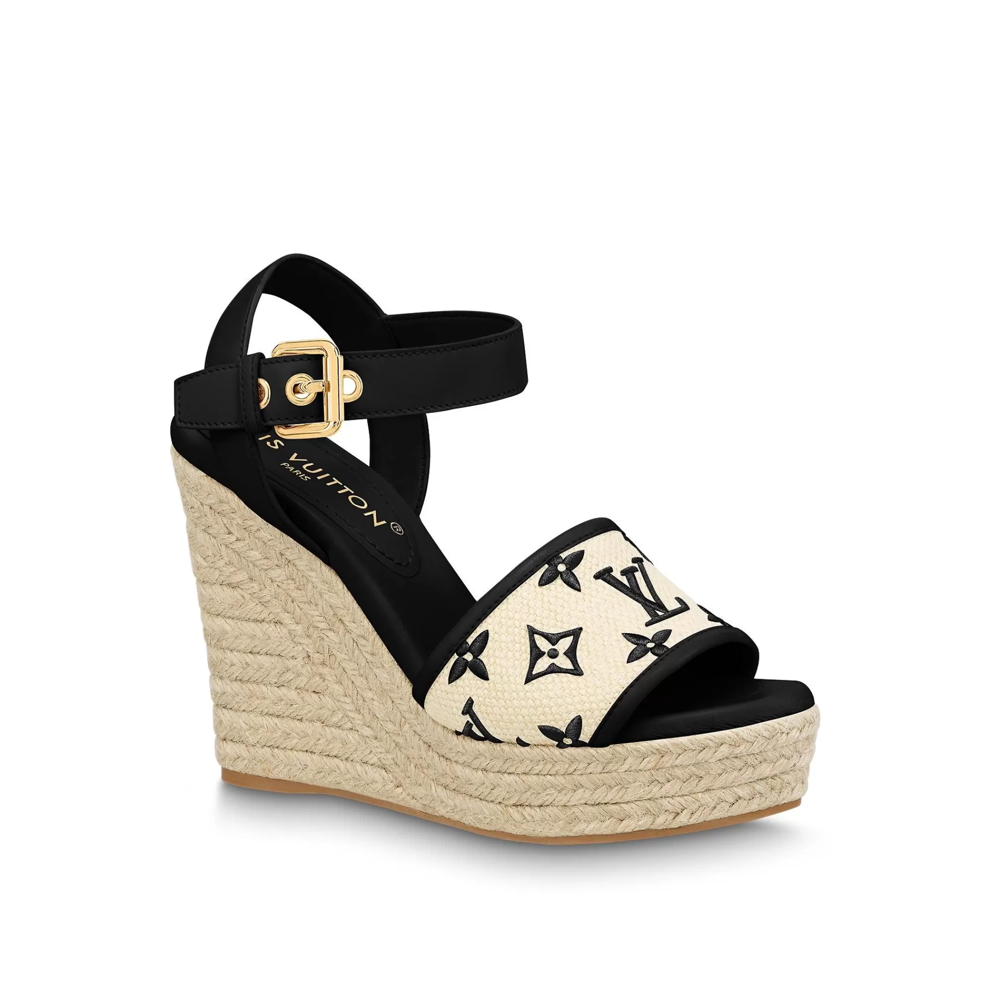Cheap Louis Vuitton Starboard Wedge Sandal Black