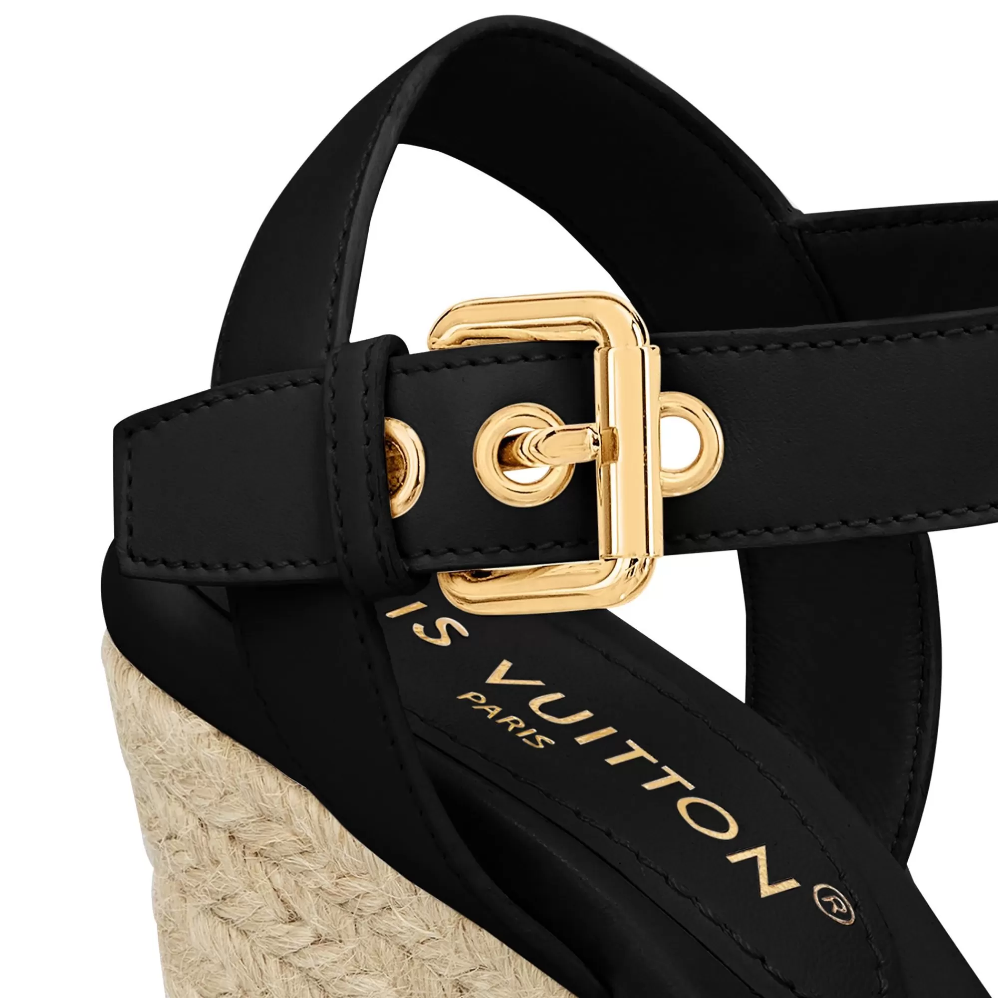 Cheap Louis Vuitton Starboard Wedge Sandal Black