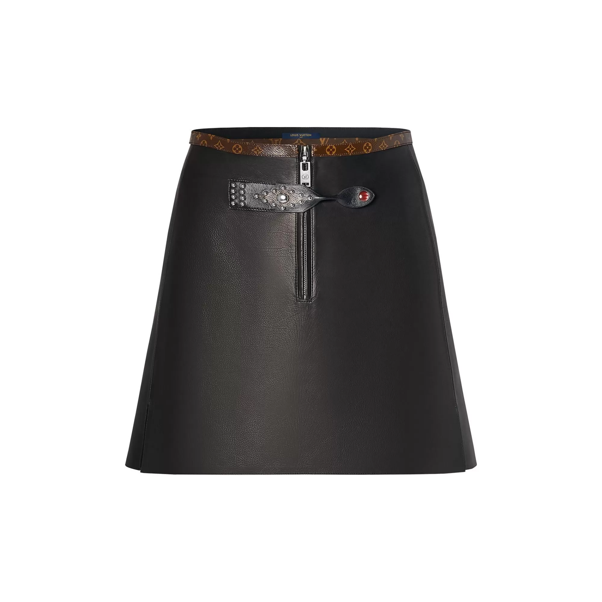 Online Louis Vuitton Studded Tab A-Line Mini Skirt