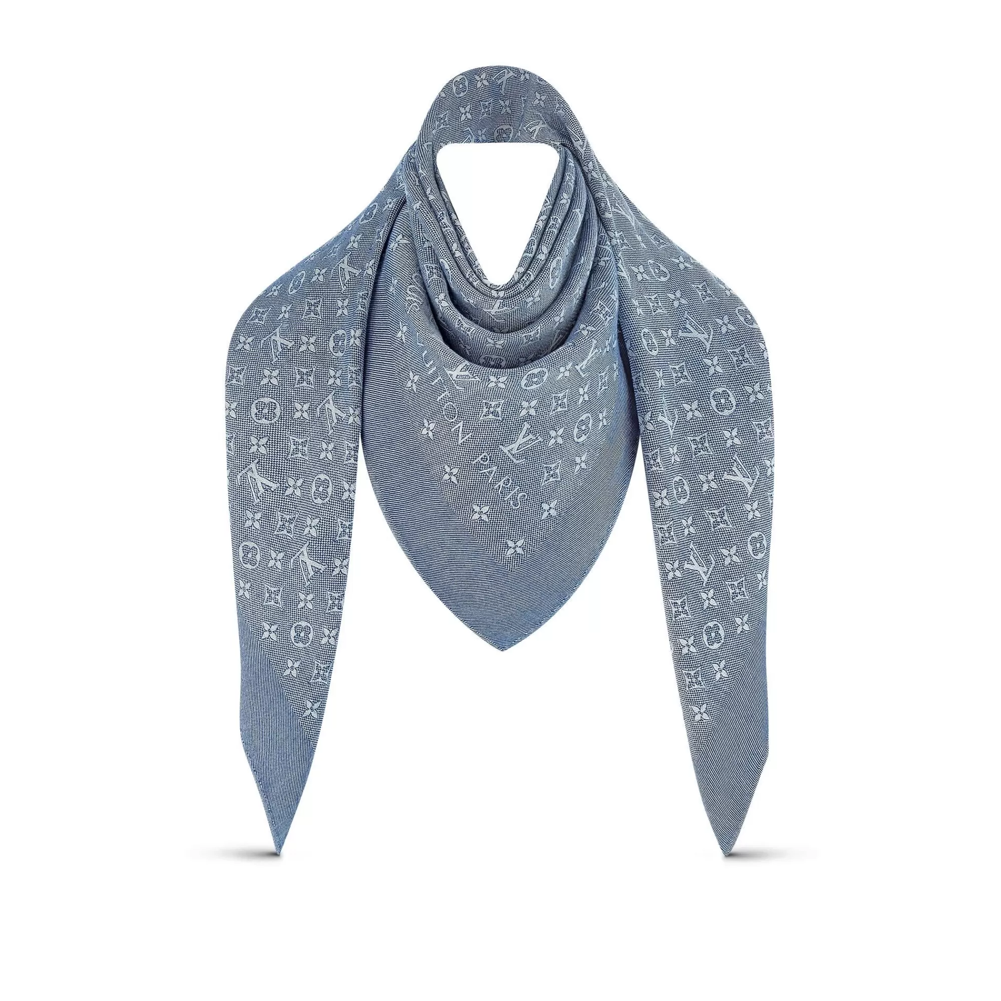 Store Louis Vuitton Summer Stardust Jacquard Shawl Bleu Marine