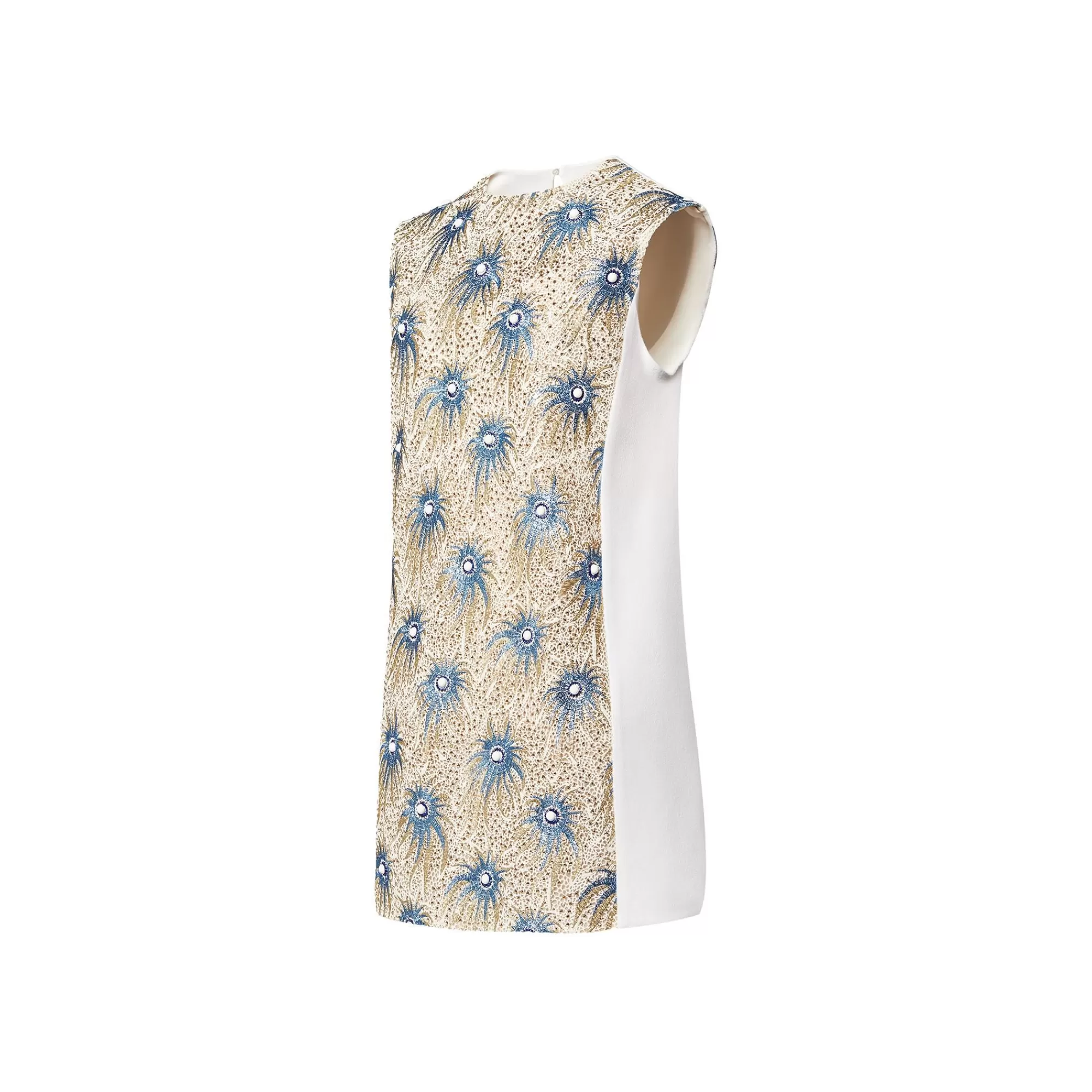Shop Louis Vuitton Swarovski Embroidered Swirls Mini Dress