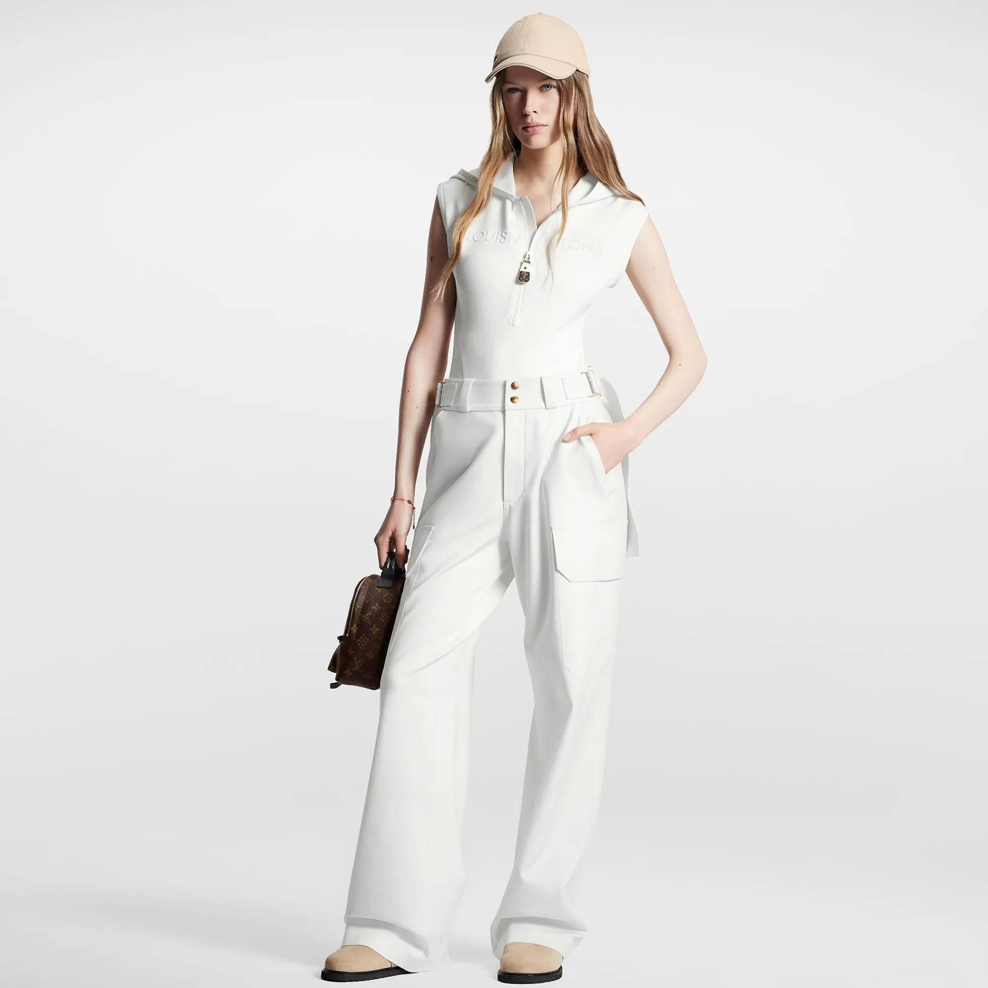 Outlet Louis Vuitton Technical Jersey Cargo Pants Egg Shell