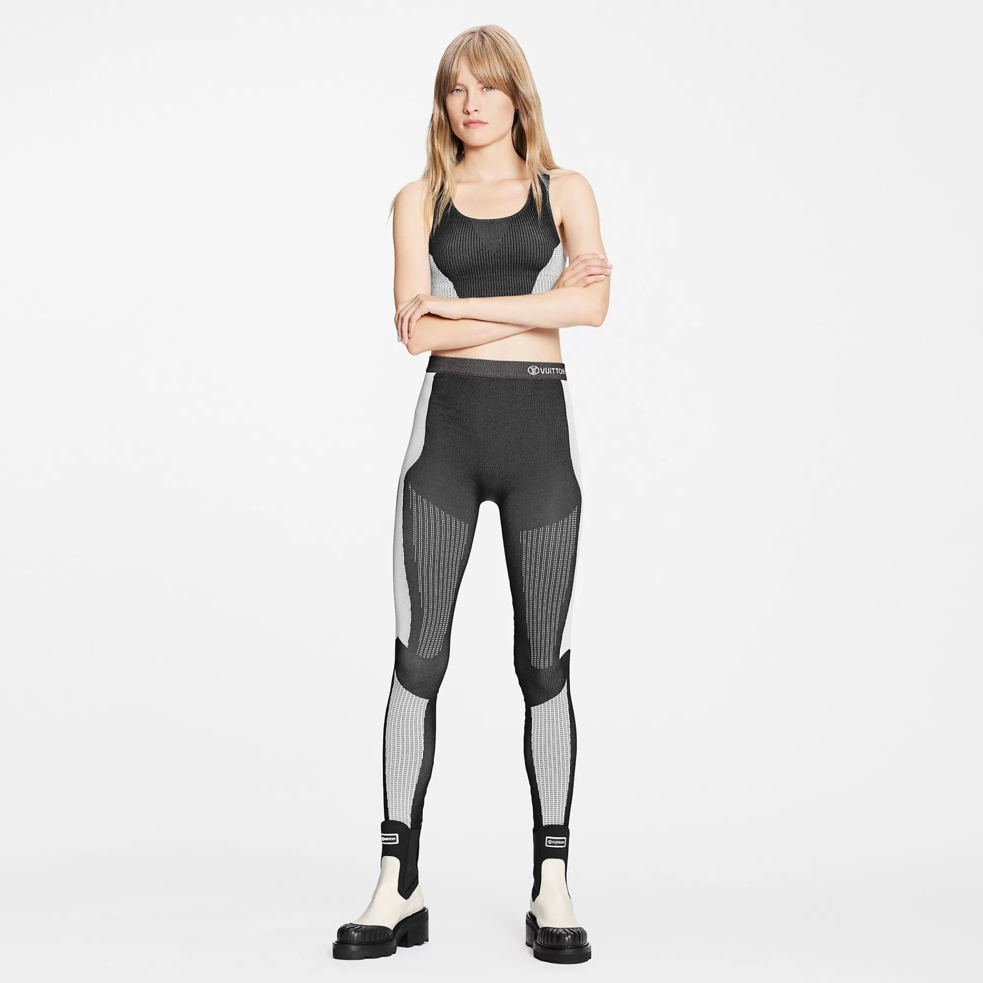 Clearance Louis Vuitton Technical Ribbed Knit Sports Leggings