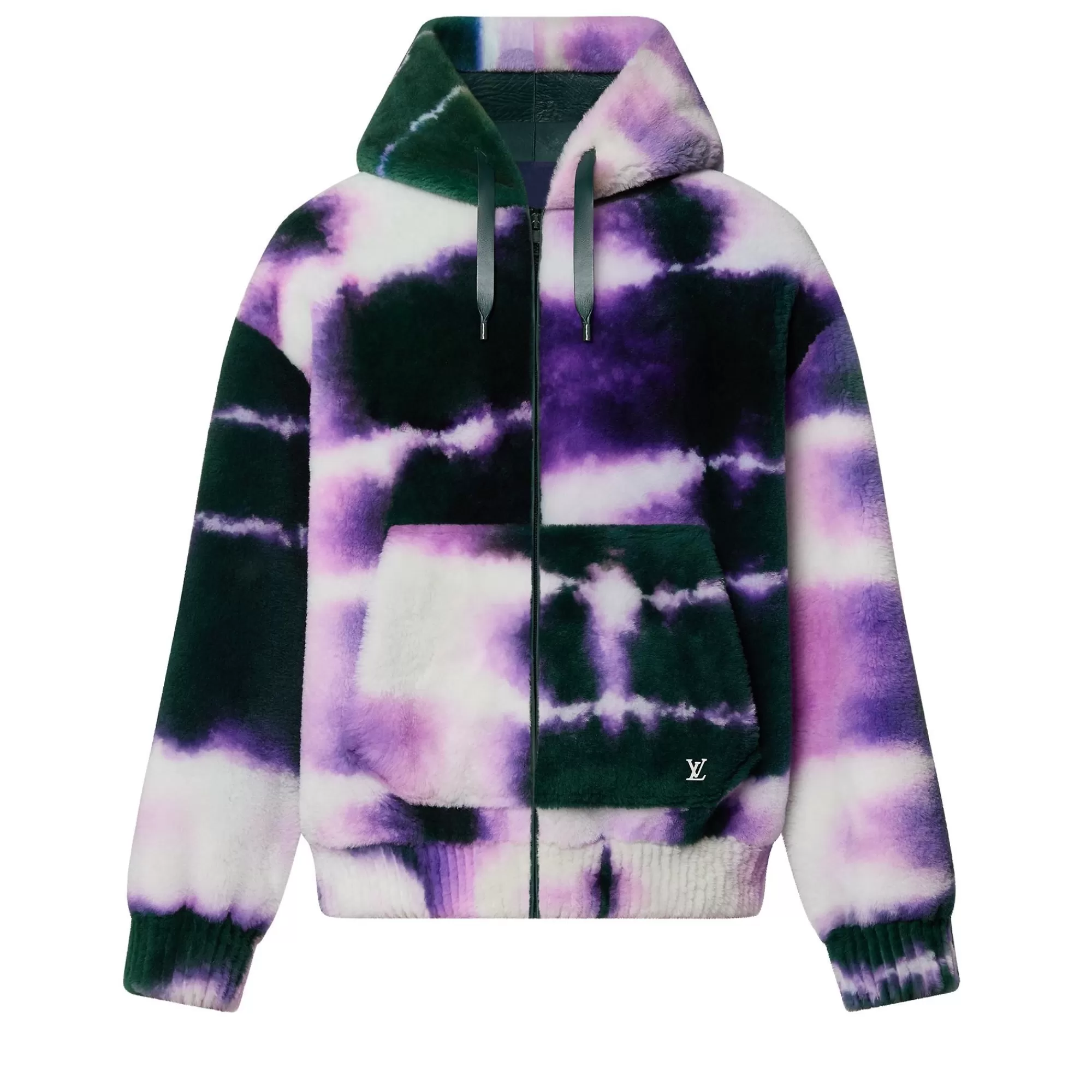 Shop Louis Vuitton Tie-Dye Shearling Hoody