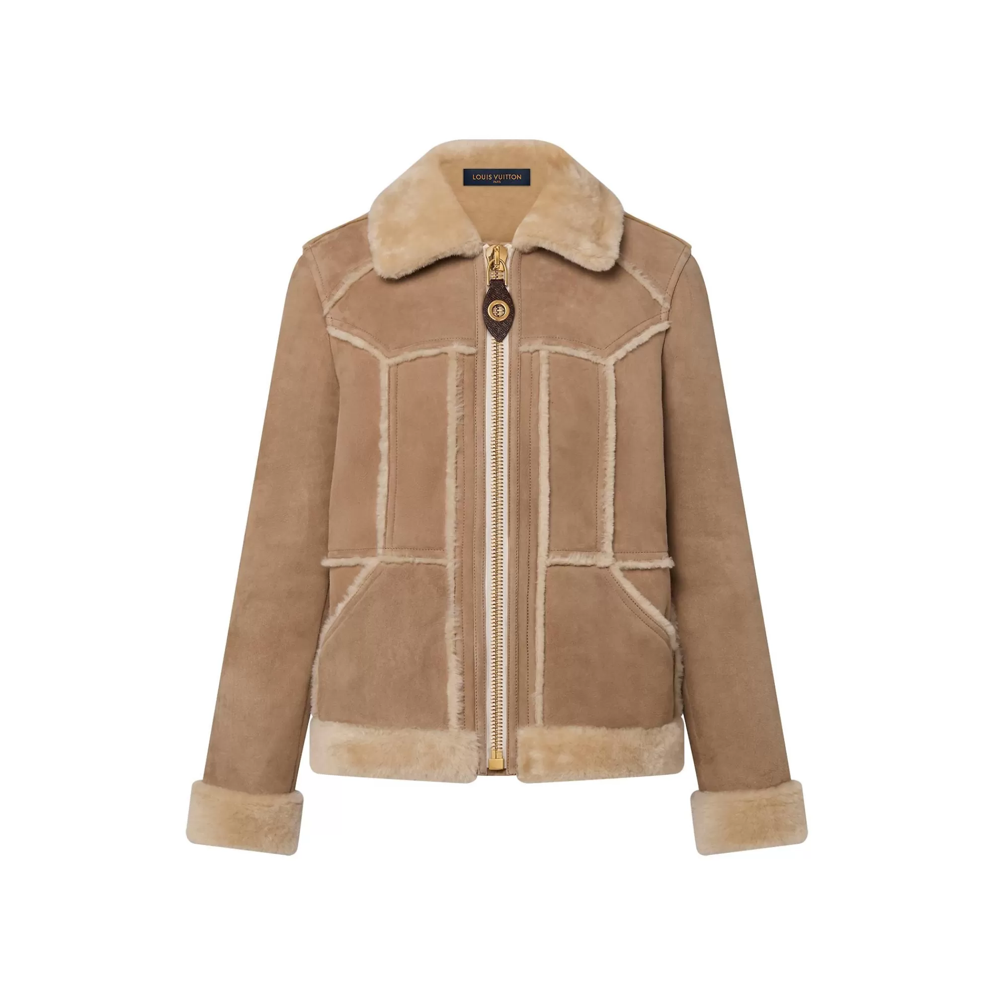 Store Louis Vuitton Topstitched Shearling Coat