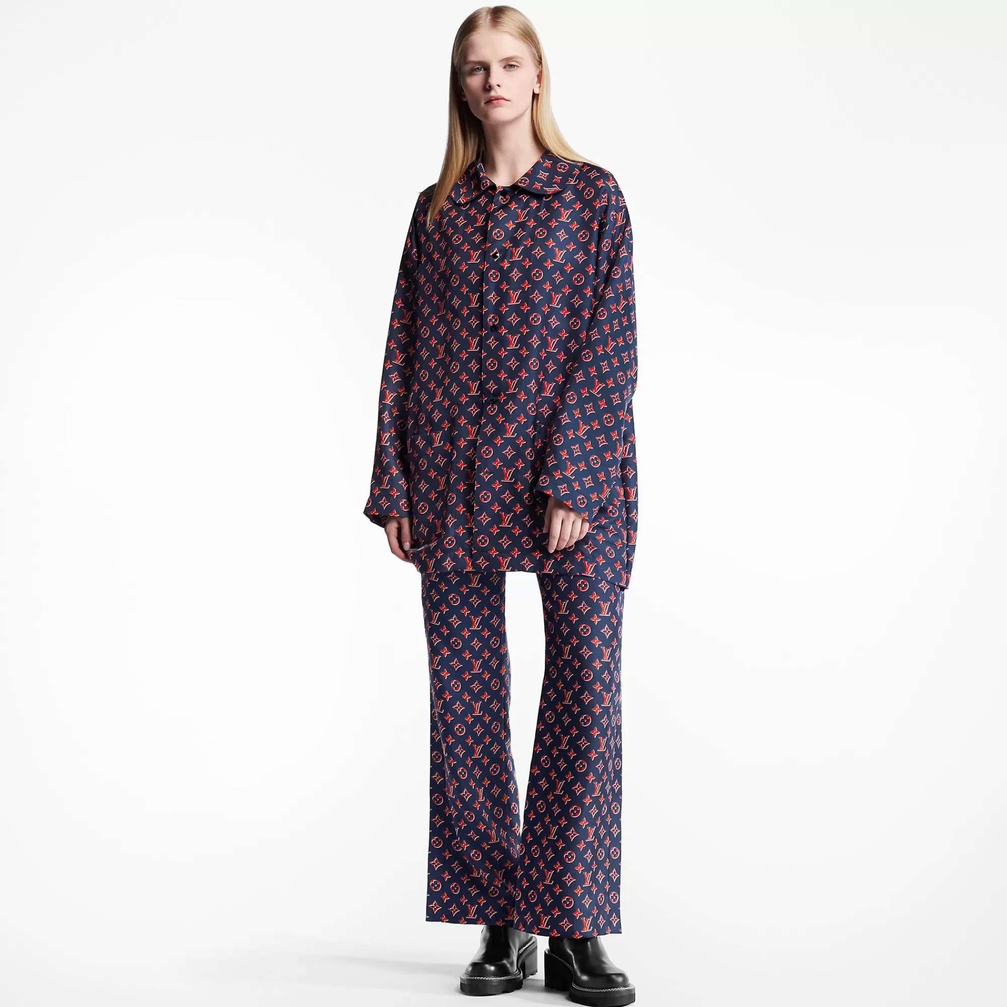 Online Louis Vuitton Tricolor Monogram Pajama Shirt