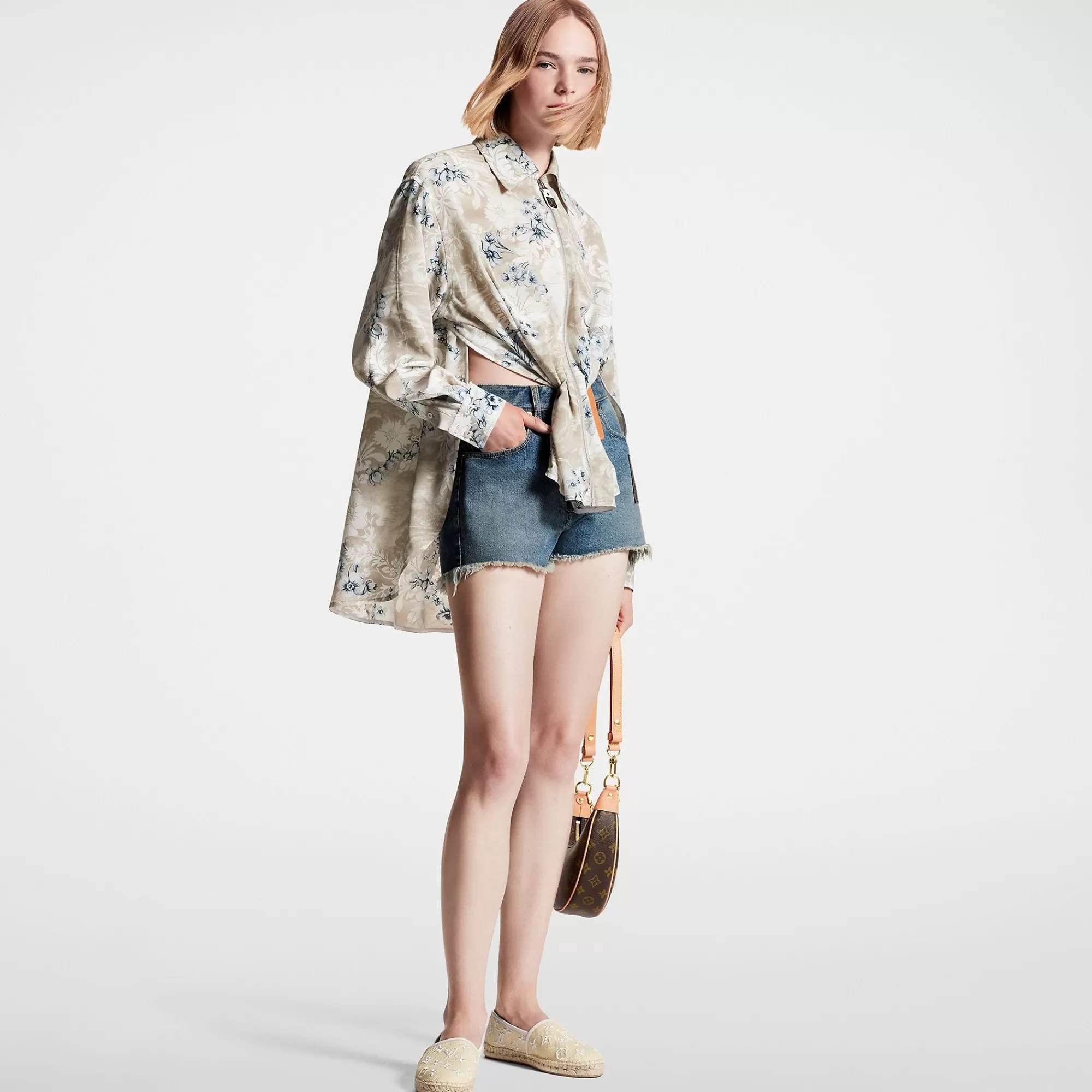Cheap Louis Vuitton Tropical Print Zip-Up Shirt