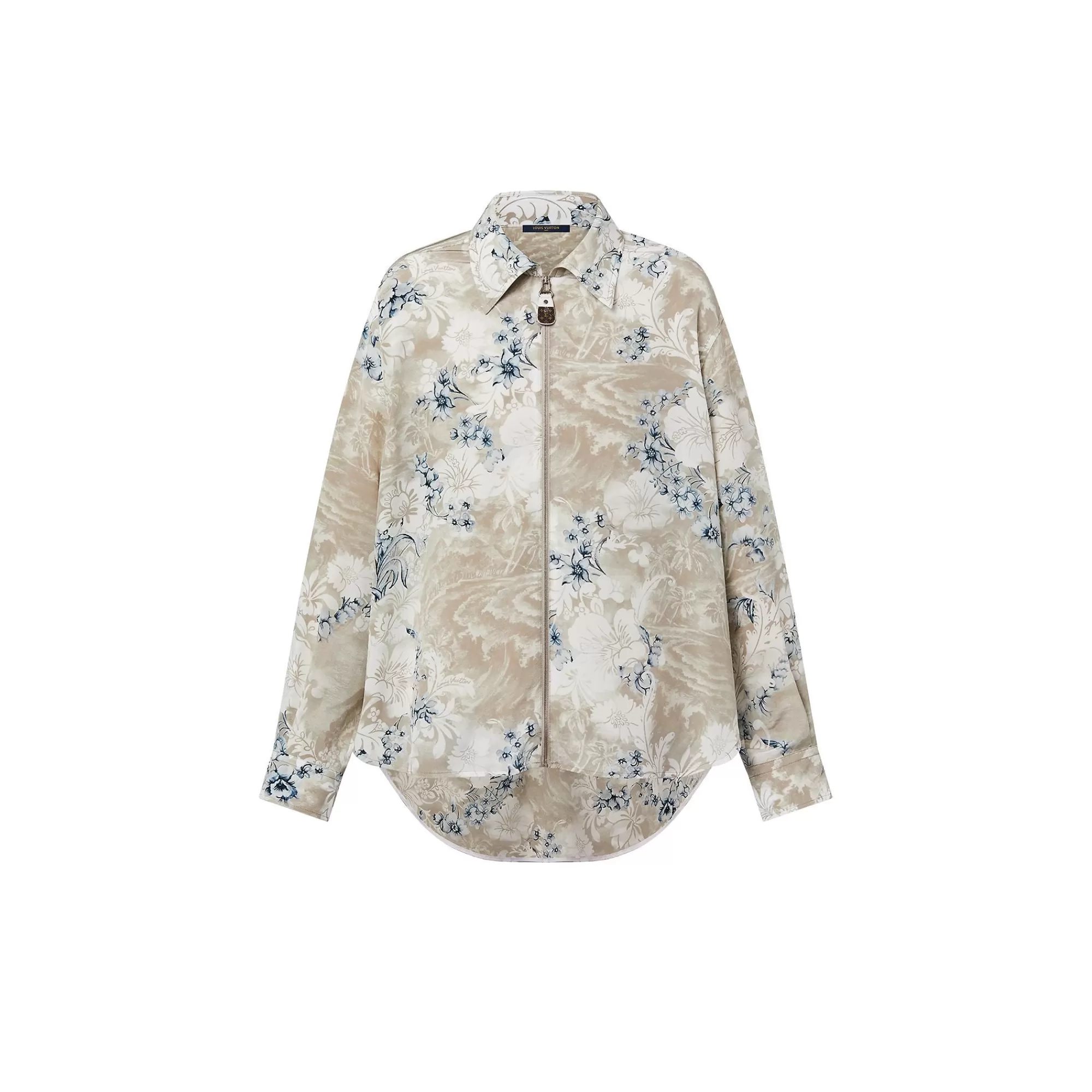 Cheap Louis Vuitton Tropical Print Zip-Up Shirt