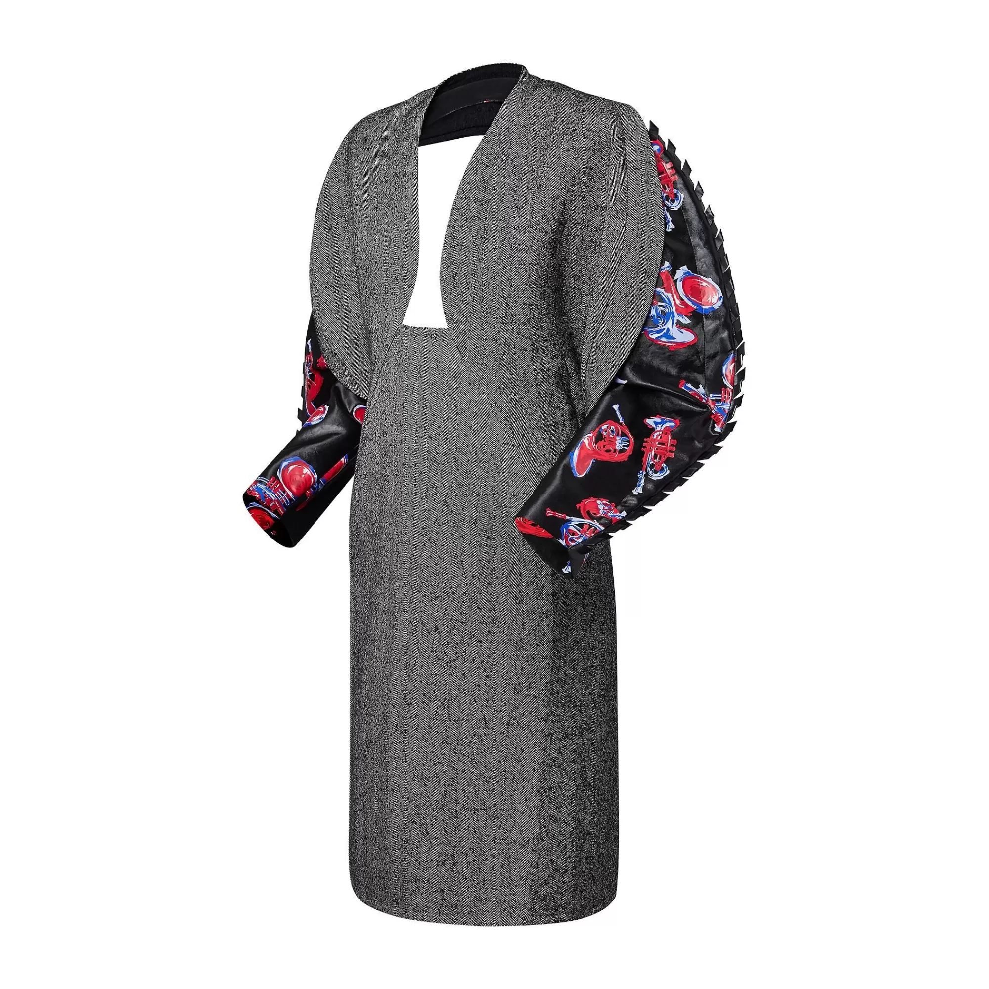 Cheap Louis Vuitton Trumpet Print Sleeve Hourglass Dress