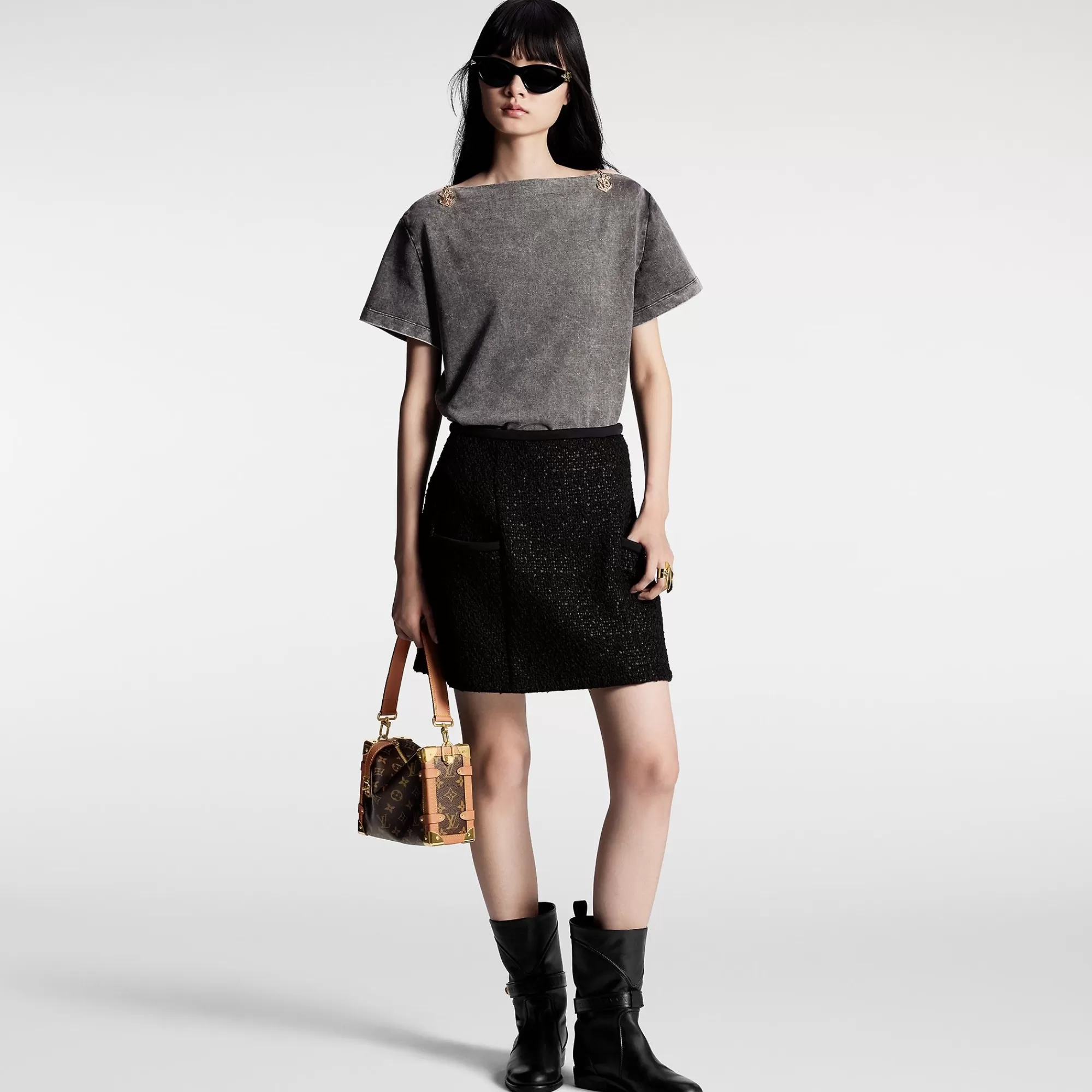 Cheap Louis Vuitton Tweed Pocket Skirt