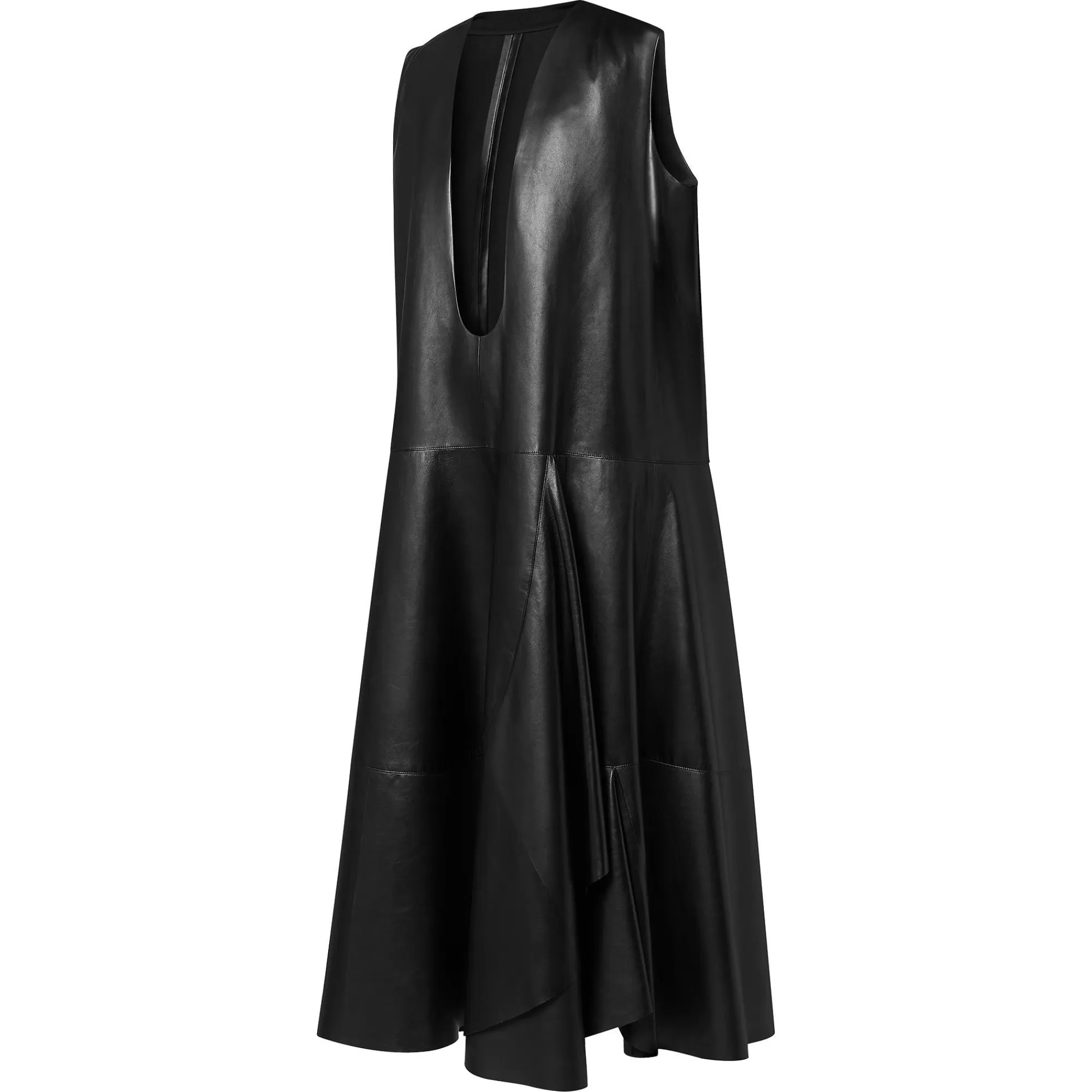 Outlet Louis Vuitton U-Neck Leather Tent Dress
