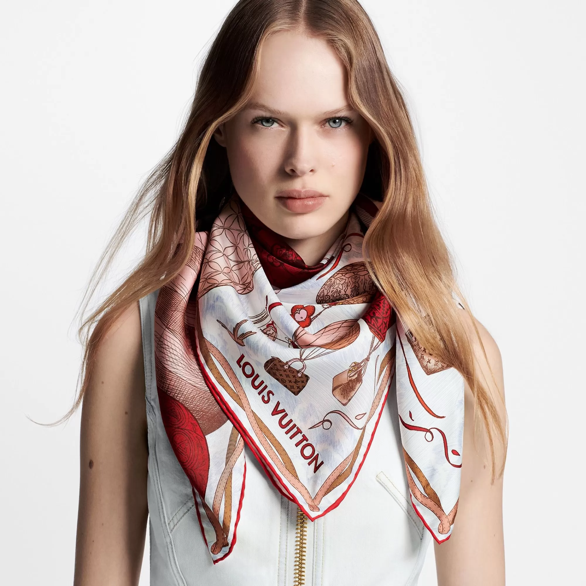 Shop Louis Vuitton Up And Away Square 90 Red
