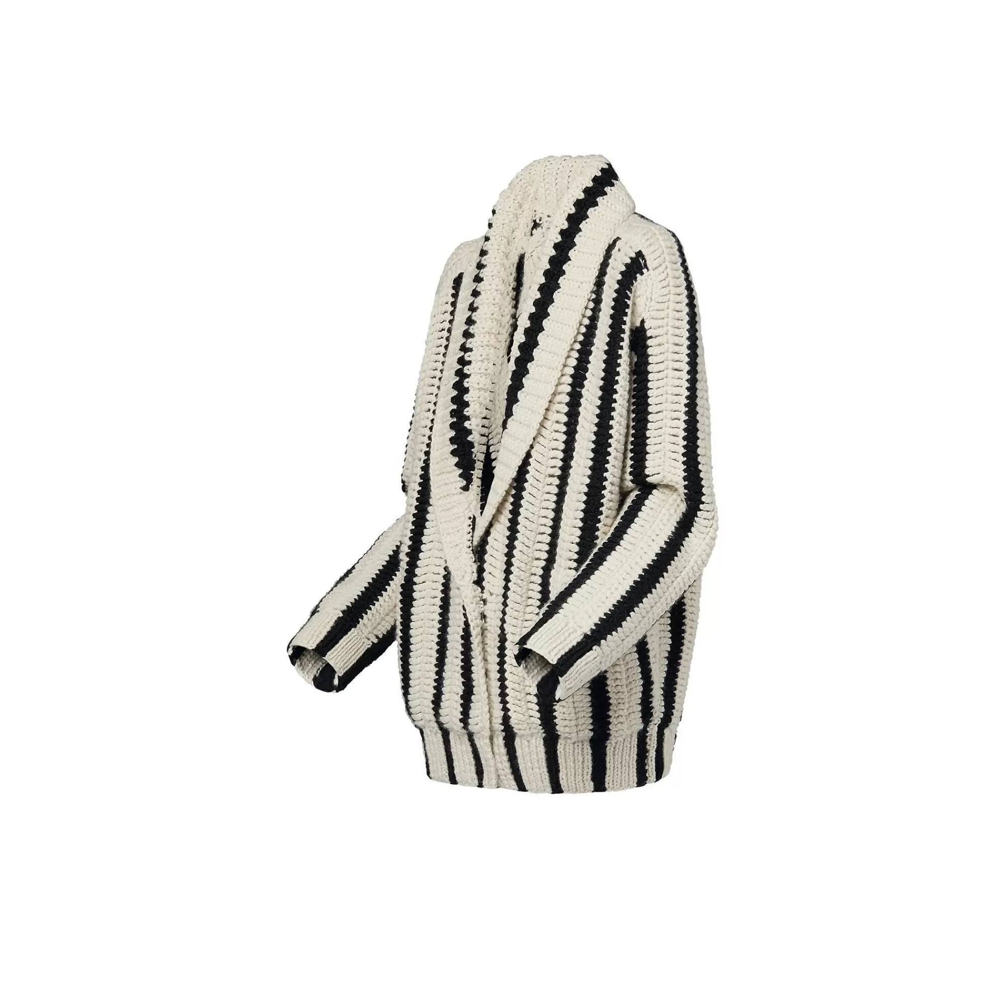 Clearance Louis Vuitton Vertical Stripes Shawl Collar Cardigan