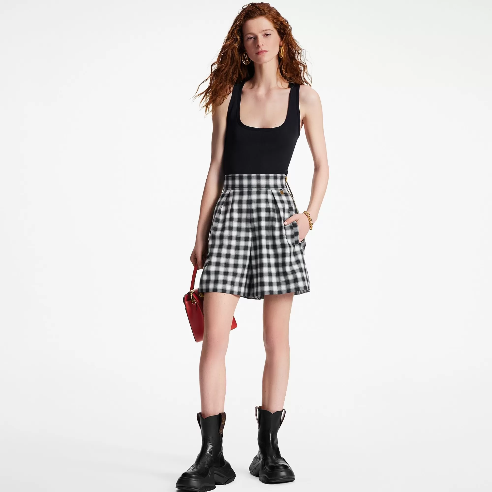 Fashion Louis Vuitton Vichy Check Shorts