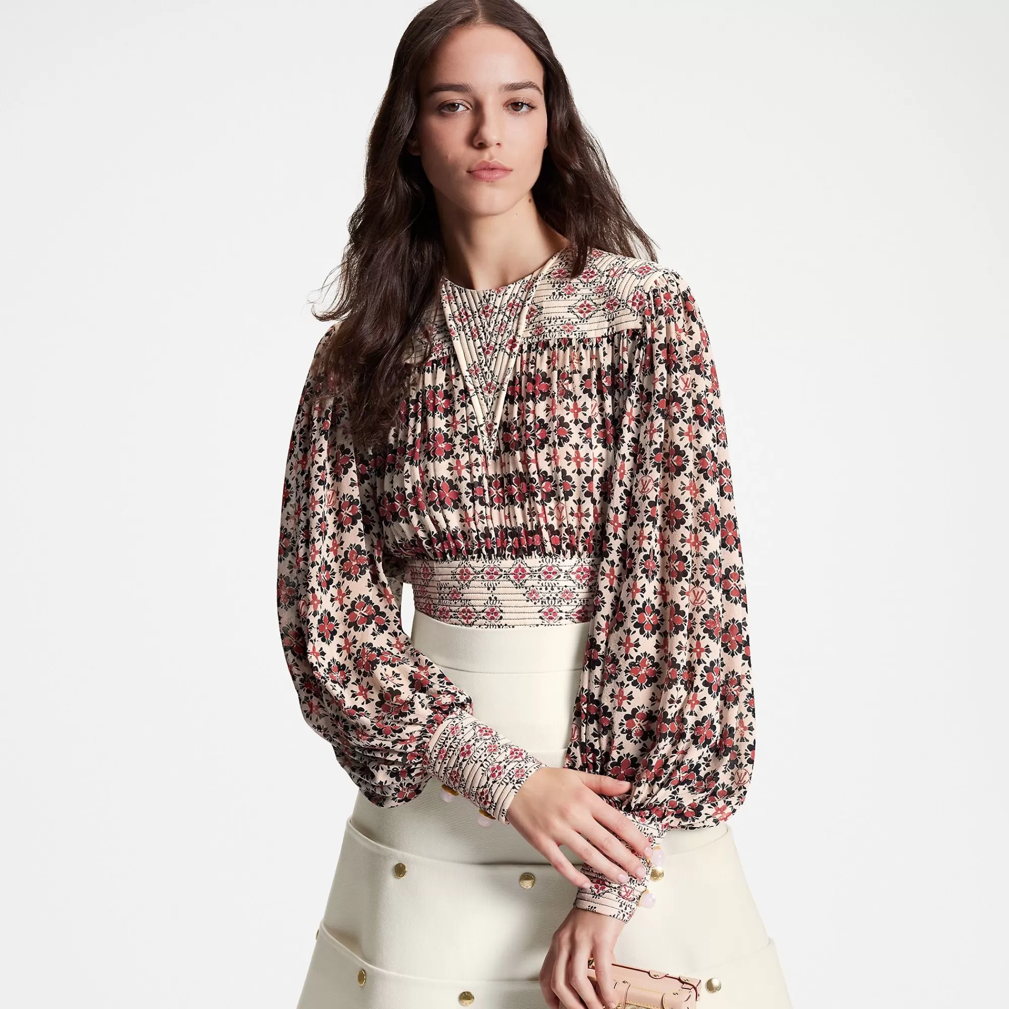 Best Louis Vuitton Vintage Monogram Silk Blouse