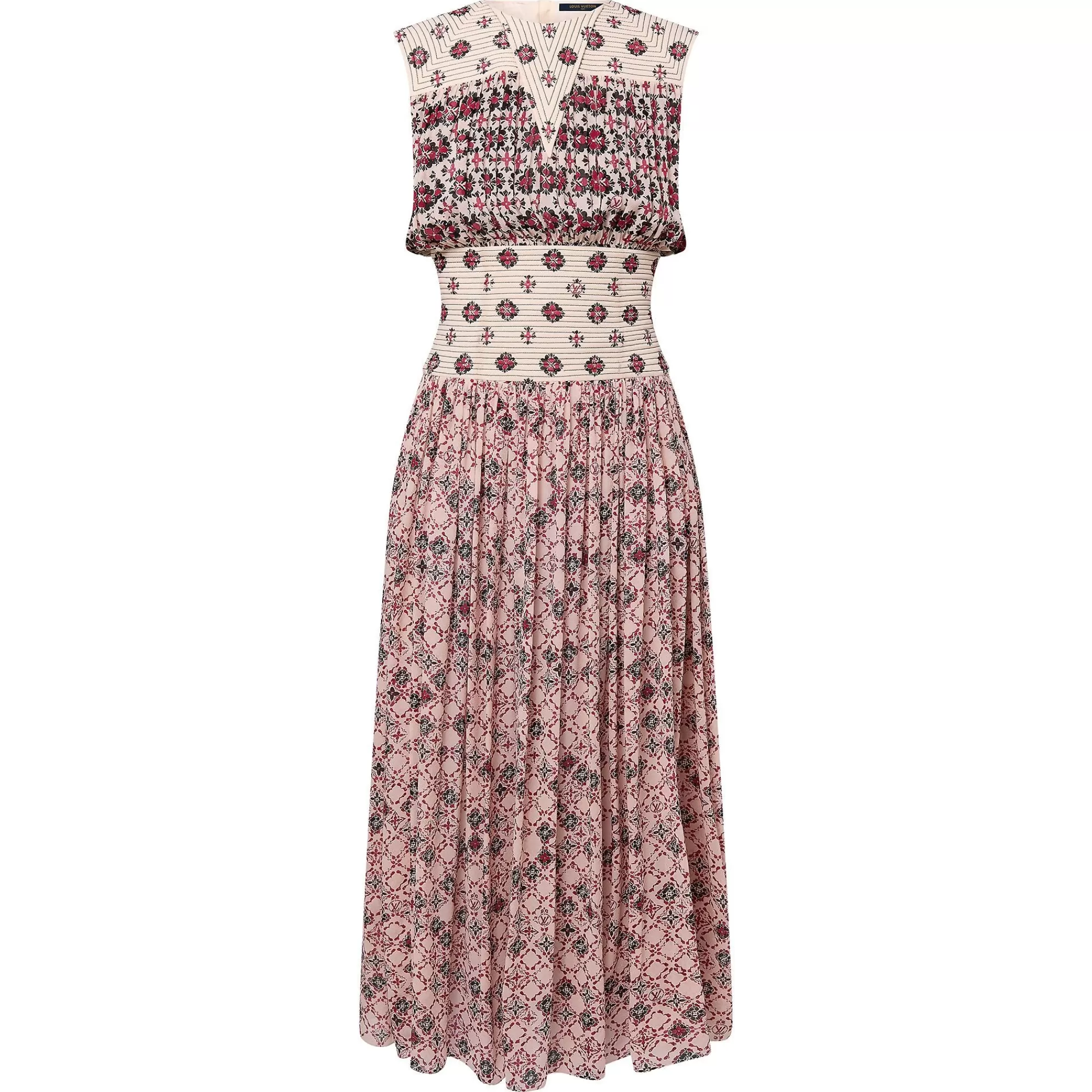 Sale Louis Vuitton Vintage Monogram Silk Midi Dress