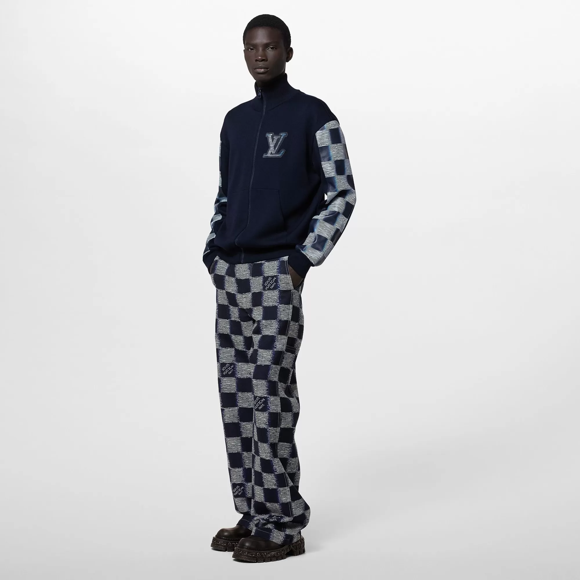 Best Sale Louis Vuitton Wool And Leather Tracktop