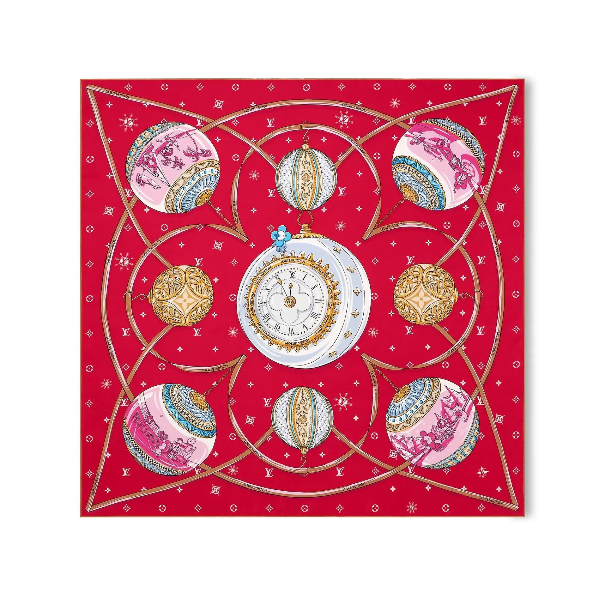 Outlet Louis Vuitton Xmas Vivienne Square 90 Red