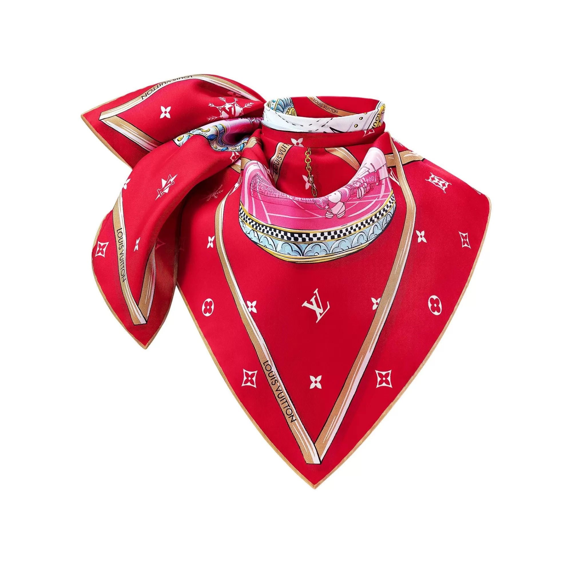Outlet Louis Vuitton Xmas Vivienne Square 90 Red