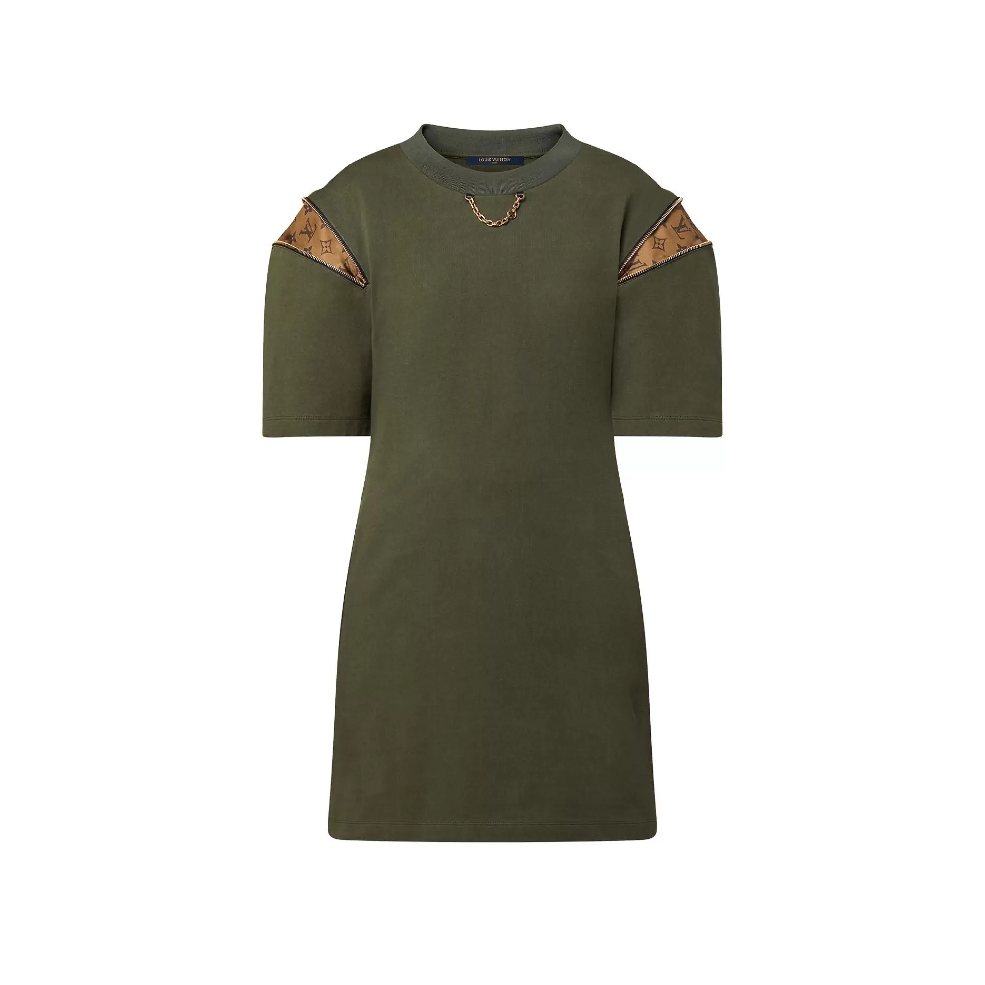 Best Louis Vuitton Zipper Sleeve T-Shirt Dress