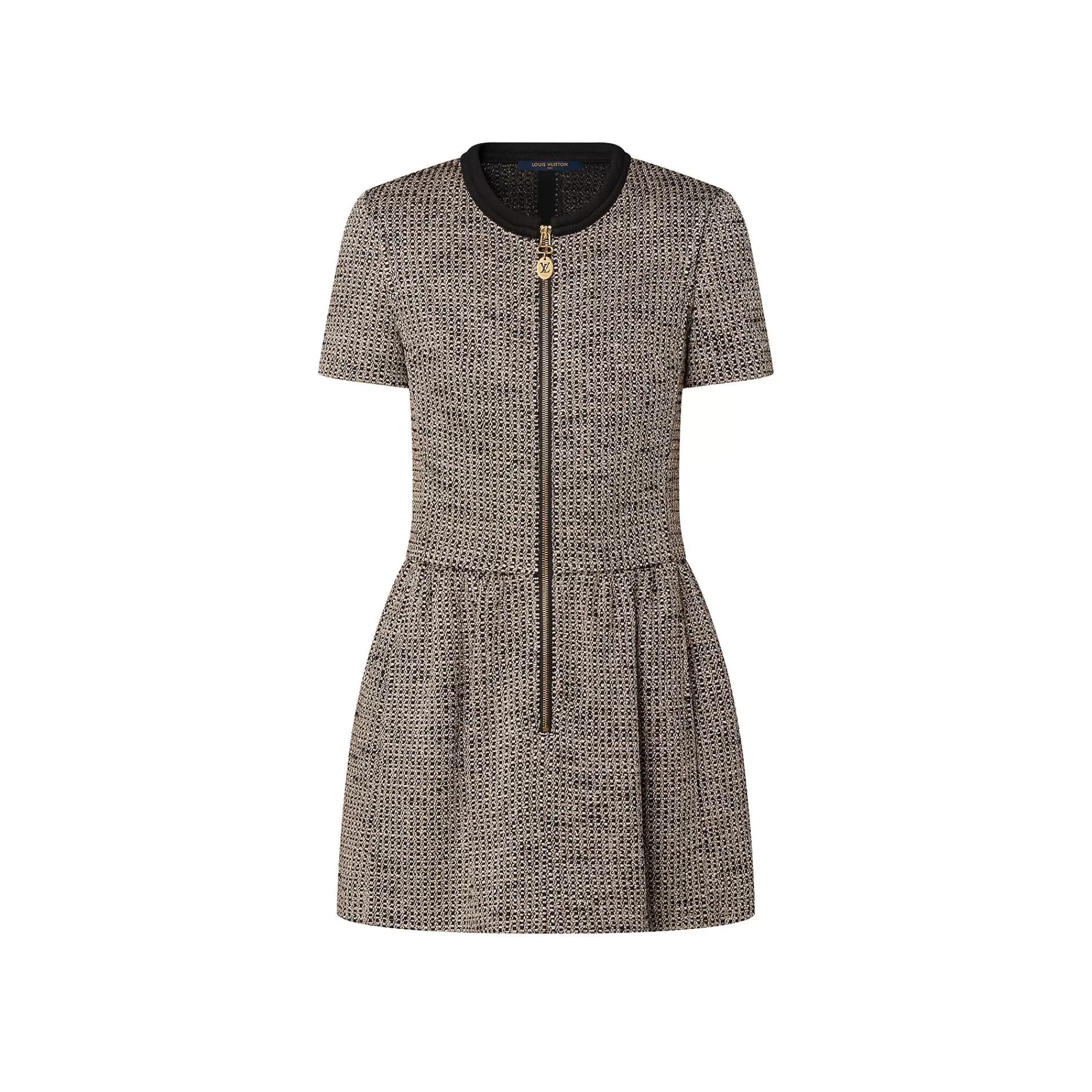Store Louis Vuitton Zip-Up Lurex Tweed Dress
