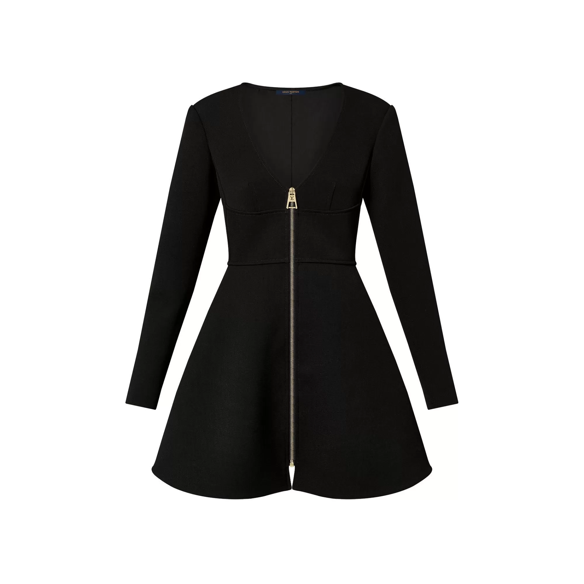 Cheap Louis Vuitton Zip-Up Wool Skater Dress